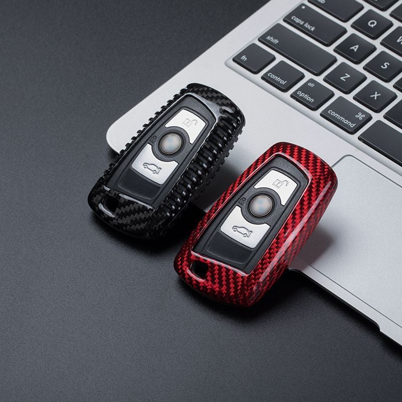 Suitable For Bmw Car Key Cover X1X5X6X3 New Three Series 7 Series Real Carbon Fiber Bag Car 530 Protective Cover - Image 2